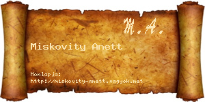Miskovity Anett névjegykártya